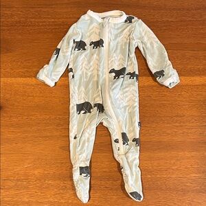 Kickee Pants Cozy Bear Print Newborn Zip Footie Sleeper